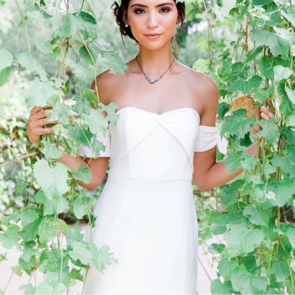 Watters White Off-Shoulder A-Line Wedding Dress - Picture 5 of 8